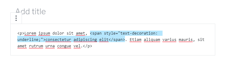 underline text in gutenberg inline css