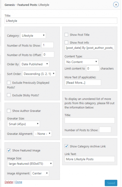 studiopress theme widget customization