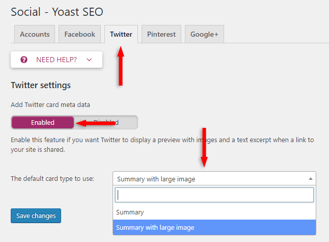 Yoast SEO twitter card