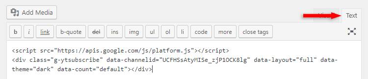 youtube subscription button code