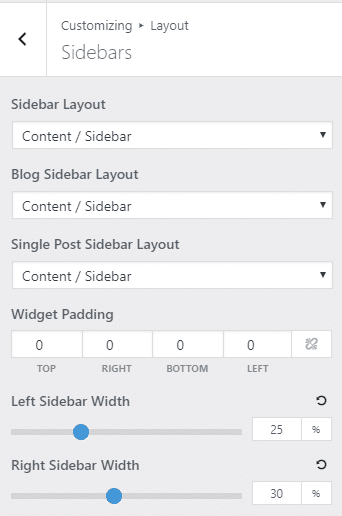 generatepress sidebar options