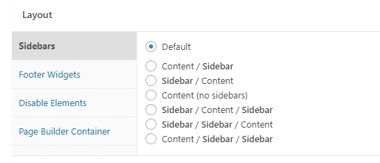 individual layout options GeneratePress