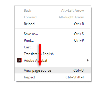 view page source chrome