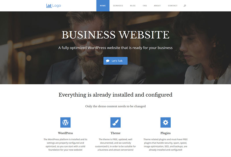 ready-made wordpress website