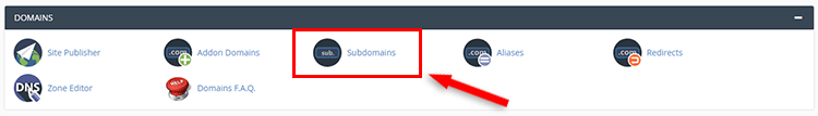 cpanel subdomain