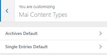 mai lifestyle pro theme content types