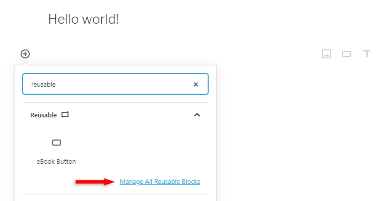 manage all reusable blocks in gutenberg