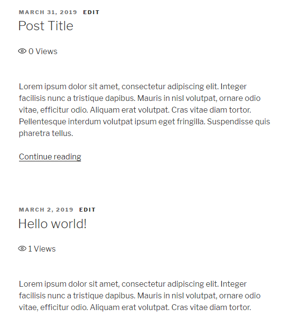 post views in wordpress