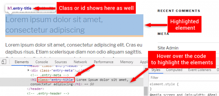 How to Find a CSS Class or Id Selector in WordPress - ThemeSkills