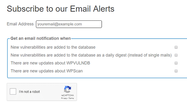 security vulnerabilities email alert