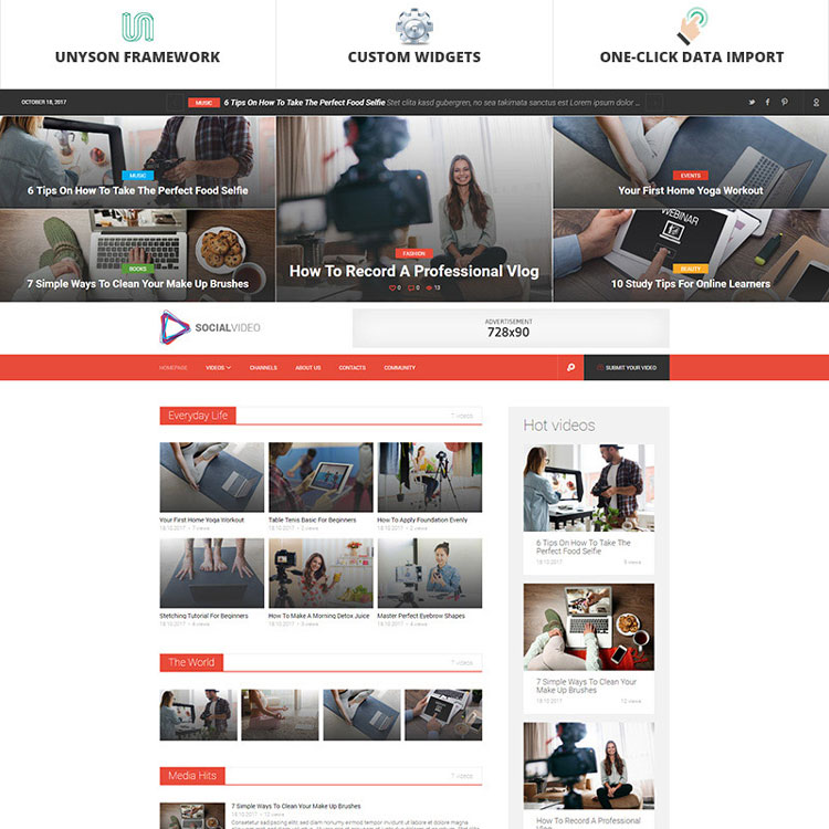 social video wordpress theme