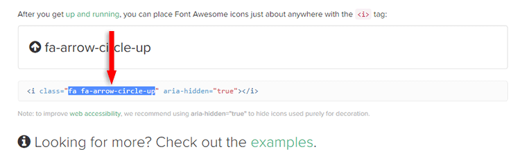 font awesome arrow