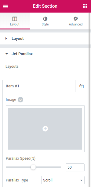 jetelements parallax section