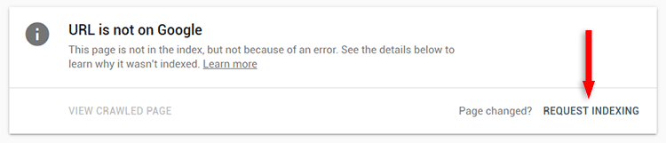 request indexing search console