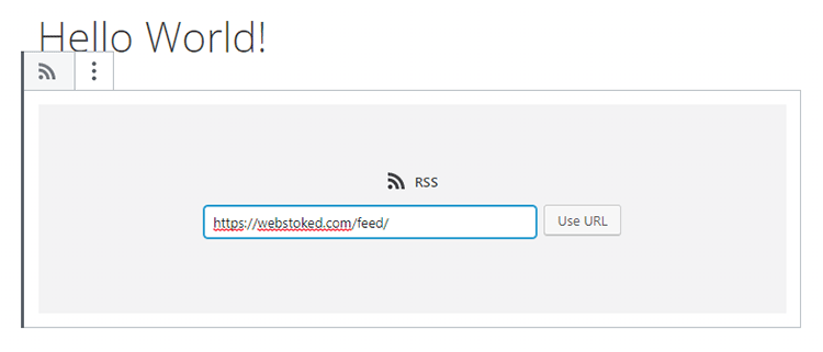 gutenberg editor rss block