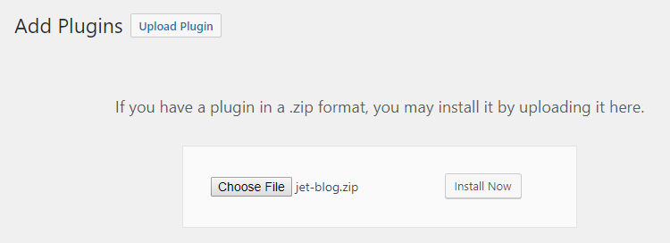 install jet blog plugin