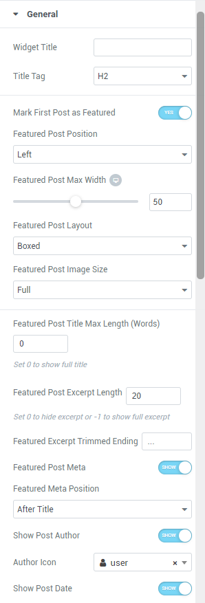 jetblog general settings