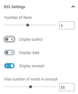 rss block settings