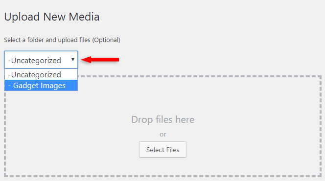 upload new media file in folder wordpress